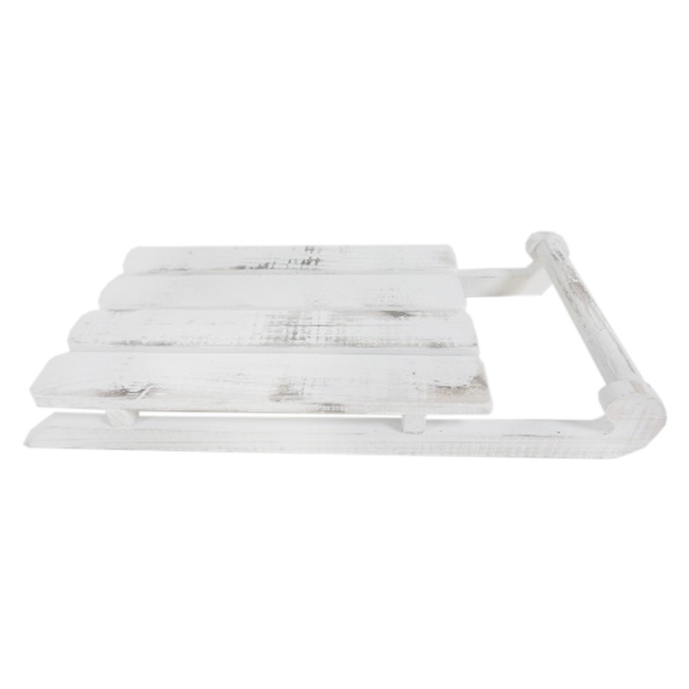 Sáně dřevo 48x24cm bílá patina